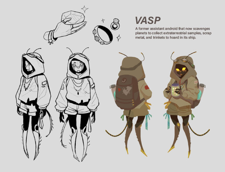 Personal character design that comes from the universe of Ether, where sentient androids and various species live in harmony (or not).